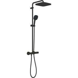 GROHE Vitalio Comfort - Душ система с термостат, 25x25 cm, 2 струи, черен мат 266962431 (266962431)