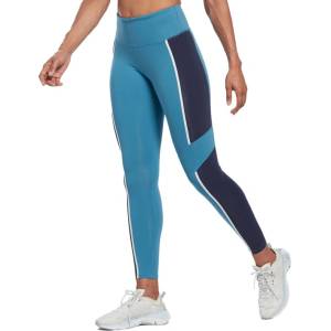 Reebok Lux High-Waisted Colorblock Leggings Blue - magazinko