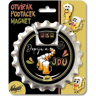 Nekupto Otvírák na pivo, podtácek Dopiju a jdu NOW