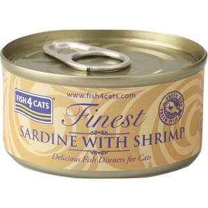 Fish4Dogs Fish4cats Finest Сардини и Скарида 70 г