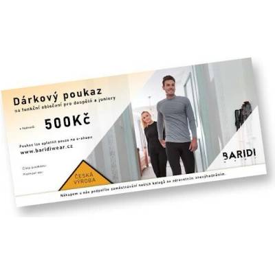 Dárkový šek 500 Kč Baridi wear