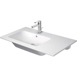 Duravit ME by Starck - Мивка 83x49 см, с преливник, отвор за смесител, място за съхранение отдясно, DuraShield, бяла 234583AA00 (234583AA00)