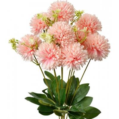 Umělá rostlina trs růžových jiřin – 45 cm