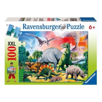 Ravensburger Verlag Ravensburger Kinderpuzzle - 10957 Unter Dinosauriern - Dino-Puzzle für Kinder ab 6 Jahren, mit 100 Teilen im XXL-Format