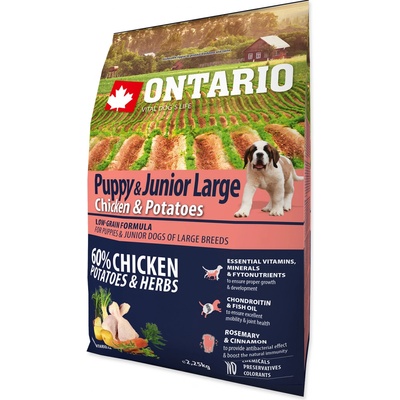 Ontario Puppy & Junior Large Chicken & Potatoes & Herbs 2 kg