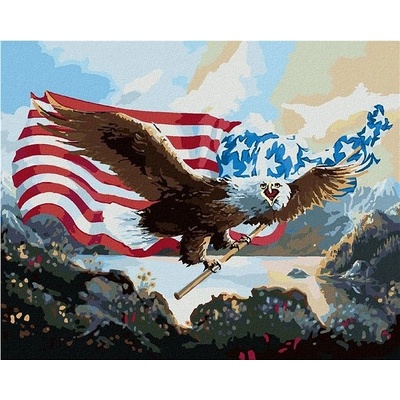 zuty Malování Podle Čísel Orel S Vlajkou Usa D. Rusty Rust 40 x 50 Cm Plátno Rám