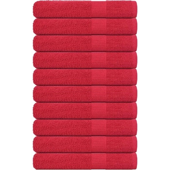 vidaXL Кърпи за сауна 10 бр червени 80x200 см 360 gsm 100% памук (136937)