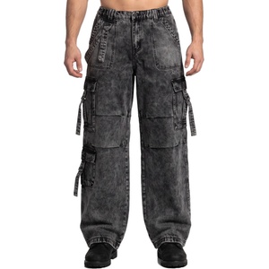 AFFLICTION мъжки jeans baggy панталони AFFLICTION - DECIMATION - washed сиви - AWV30196-BK