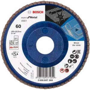 Bosch - Ламелен шлифовъчен диск за стомана, P60, диаметър 125 мм 2608607366 (2608607366)