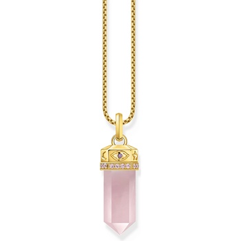 Thomas Sabo PE955-995-9 Gold-plated pendant w. rose-coloured rose quartz crystal , Жени