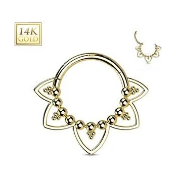 Šperky4U zlatý piercing segment kruh ZL01230-YG