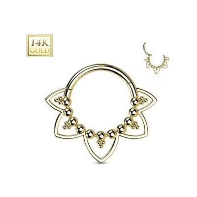 Šperky4U zlatý piercing segment kruh ZL01230-YG