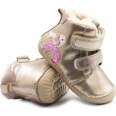 Zimní barefoot boty W070-52624A krémové