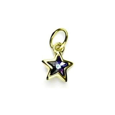 Čištín zlatý přívěsek hvězdička žluté i bílé zlato Swarovski krystal vitrail light P 1326