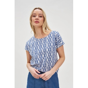 Moodo Синьо-бяла щампована тениска Moodo | Byal | ЖЕНИ | S