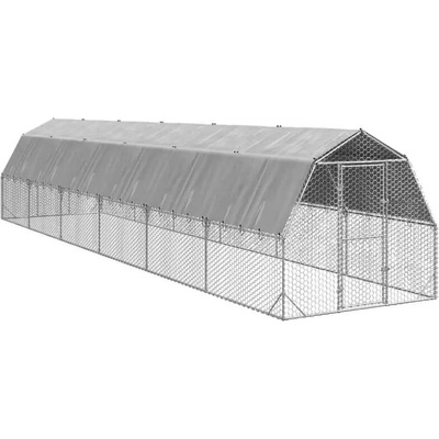 vidaXL Výběh pro slepice se střechou 2,5 × 12 × 2,25 m pozinkovaná ocel 9799.3328525