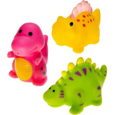 ProfiBaby dinosaurus stříkací 3ks + lodička 3ks pro miminko do koupele