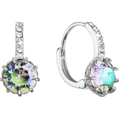 Pavona stříbrné visací se Swarovski krystalem kulaté zeleno-fialové 31302.5