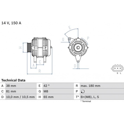 Generátor BOSCH 0 986 081 960 (0986081960)