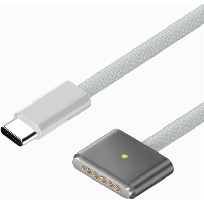 AppleKing d038 opletený nabíjecí USB-C na MagSafe 3 pro MacBook 2m šedý