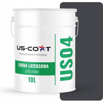 US-Coat Latexová farba na steny a stropy 10 l čierna hlboký mat