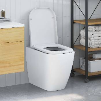 vidaXL Тоалетна седалка Бяло 47, 5 x 35 x 3, 6 см Дуропласт (42002361)