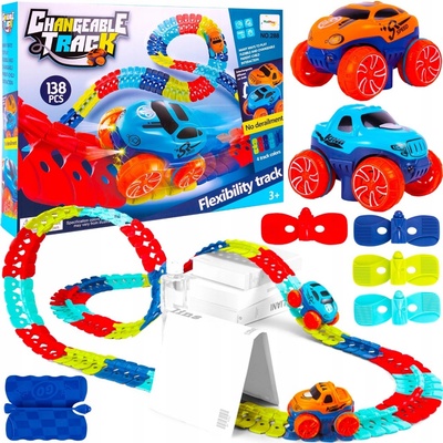 MalPlay Autodráha s LED podsvícením, 138 dílů