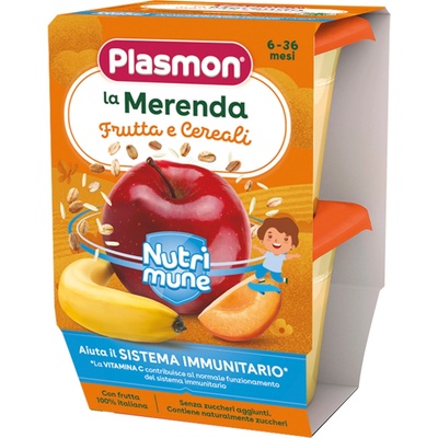 Plasmon Млечен десерт Нютримун микс плодове и овесени ядки 8+м 2х120г