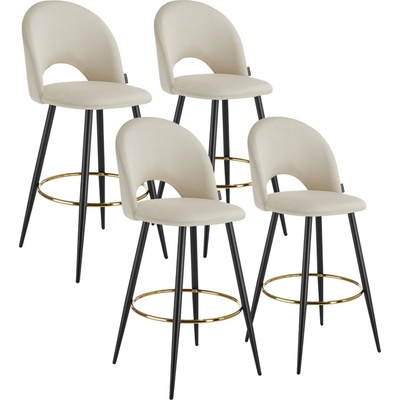 Tectake 405876 sachel samet krémová / černá 4 ks