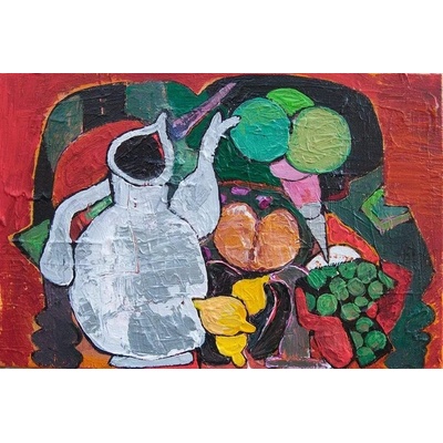 Наивистична картина с натюрморт