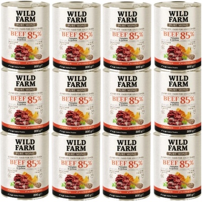 Wild Farm Pure Mono Hovädzie mäso tekvica a quinoa 12 x 800 g