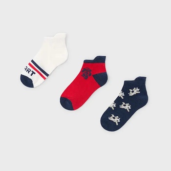 Mayoral Комплект 3чифта чорапи тъмносин, червен и бял за момче Mayoral