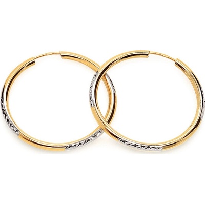 iZlato Forever Gravírované dvojfarebné kruhy 3 cm Francis 14K IZ25148