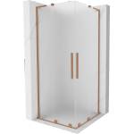Mexen Velar L Duo плъзгаща душ кабина 80 x 80 см, матирано стъкло, четкан мед - 871-080-080-02-33-65 (871-080-080-02-33-65)