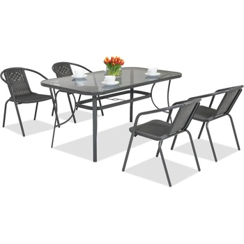 Garden Point Метални мебели за градина Modena/ Bergamo за 4 души Garden Point, антрацит (GAP392-4)