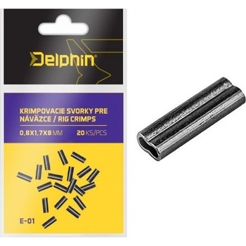 Delphin Krimpovacie Svorky Pre Náväzce 20 ks Veľkosť 1,0x2,2x8 mm