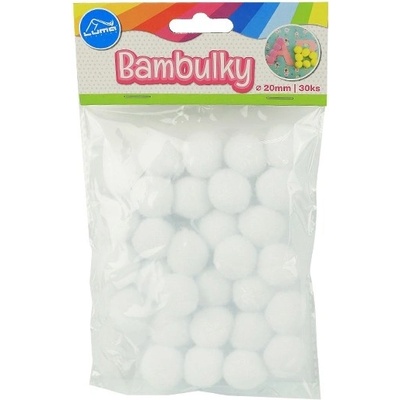 Bambulky Luma bílé, 30ks, 20mm