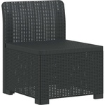vidaXL Диван за градина за 1, изглеждащ от ратан ПП Антрацит (8011776)