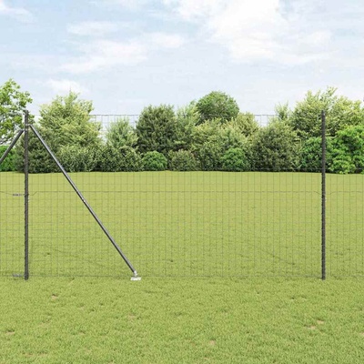 OMAXI Evropský plot se hroty 10 x 1,6 m Ocel potažená PVC Šedá 240620