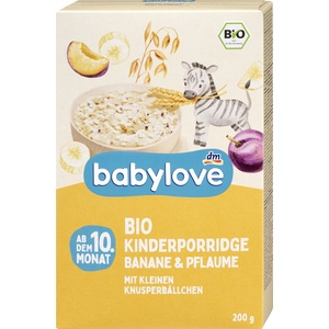 babylove Био каша за деца с банан и слива, 10+м, 200 g (3082472)