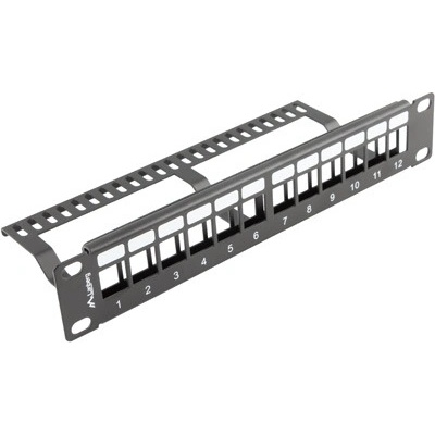Пач панел, Lanberg patch panel blank 12 port 1U with organizer for keystone modules black (PPKS-9112-B)