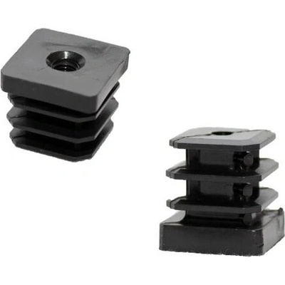 Plastová čtvercová zátka 30x30mm s vnitřním závitem M8, síla stěny do 2mm
