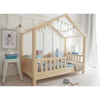 Luletto Domečková HouseBed Plotek Šedá nohy 19 cm