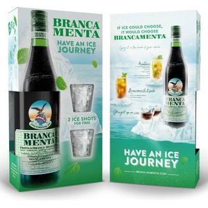 Fernet-Branca Menta с две шот чаши - билков ликьор 700ml