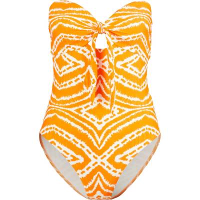 Seafolly Дамски бански костюм Seafolly Women's Zanzibar Twist Tie Front One Piece Swimsuit - Mandarin - размер 34 (EU) (150-2945-0211)