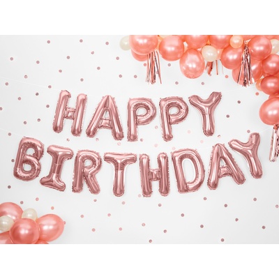 Foliový nápis HAPPY BIRTHDAY růžový 340 cm