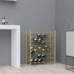 vidaXL Стойка за вино за 48 бутилки, златиста, метална (340909)