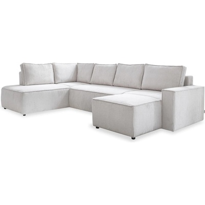 Miuform Бял разтегателен ъглов диван от рипсено кадифе (ляв ъгъл/"U" форма) Brave Dave - Miuform (1661PO100)