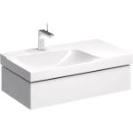 Geberit Долен шкаф за мивка с окачен плот, ляв сифон, Geberit Xeno2, бял, 1 чекмедже, 88 см (500.513.01.1)