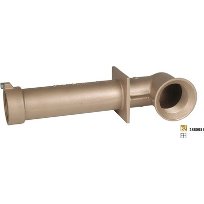 Hugo Lahme průchod stěnou, bronz, vnitřní závit 2" x 2", délka 300 mm, úhel 90°, pro keramické bazény